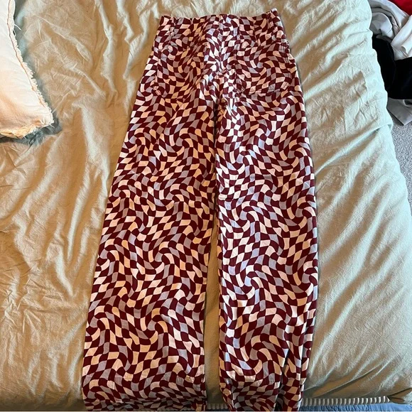 Maeve Burgundy and White Patterned Colette Pants - Picture 5 of 5